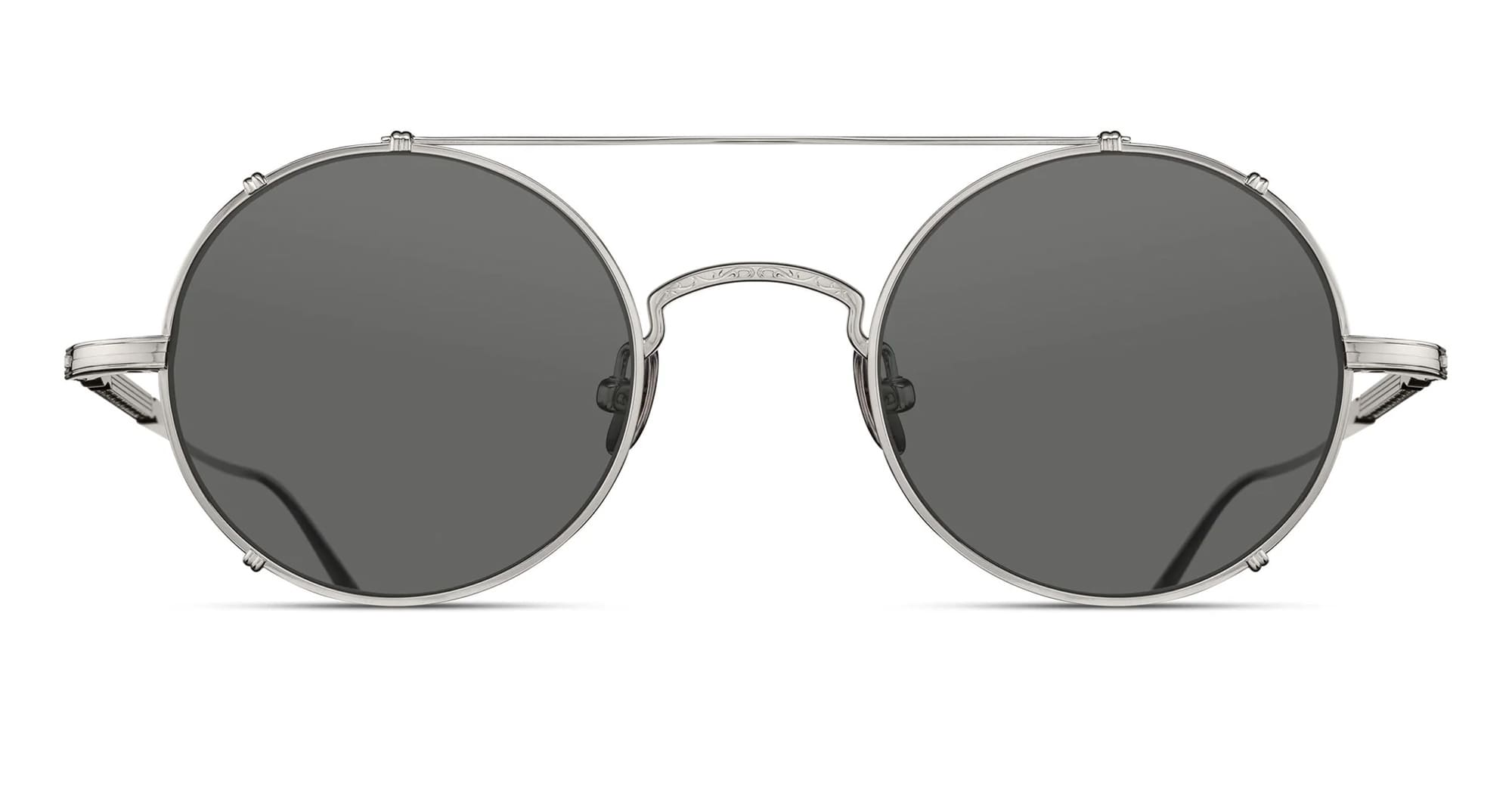  GREY - Titanium - shape Round - Palladium - EYEWEAR - EYEGLASSES - Unisex,Uomo,Donna,Women,Men - lens Grey - Made In Japan
