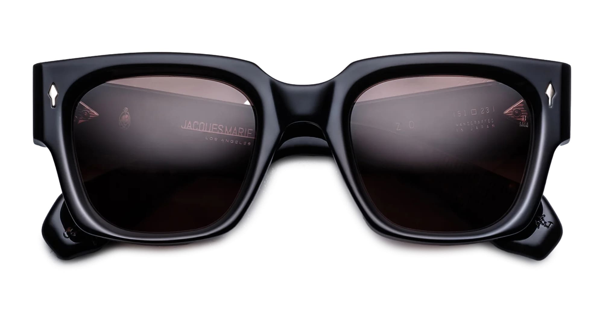 Ottica Mondello Roma - Jacques Marie Mage - JMMEZ-18K - ENZO - WILLOW - Acetate - shape Squared - Black - EYEWEAR - SUNGLASSES - Unisex,Uomo,Donna,Women,Men - lens Brown - Made In Japan