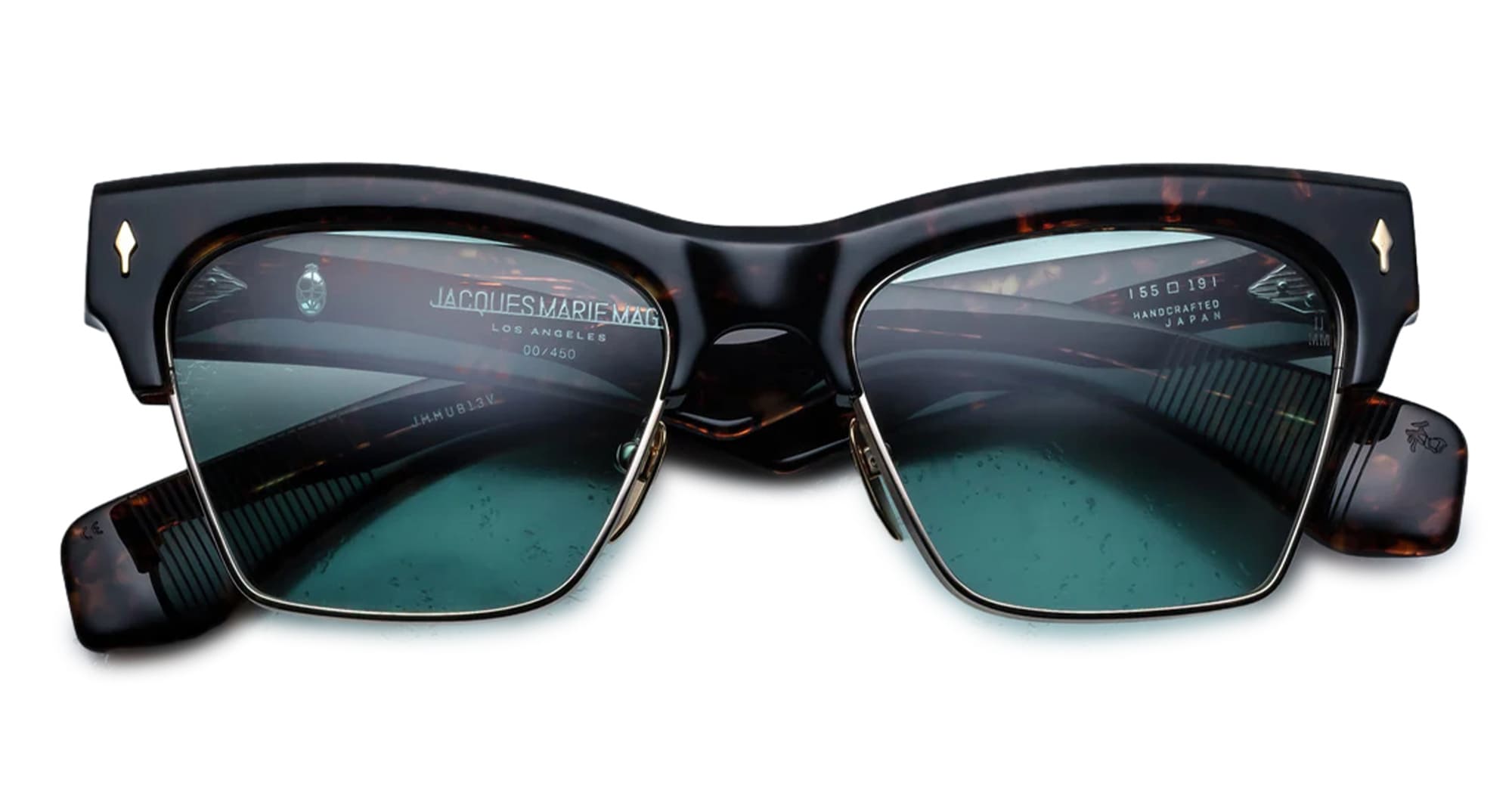 Ottica Mondello Roma - Jacques Marie Mage - JMMUB-13V - BUGSY - BEAU - Acetate, titanium - shape Clubmaster - Tortoise - EYEWEAR - SUNGLASSES - Unisex,Uomo,Donna,Women,Men - lens Blue - Made In Japan