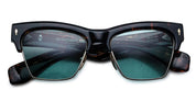 Ottica Mondello Roma - Jacques Marie Mage - JMMUB-13V - BUGSY - BEAU - Acetate, titanium - shape Clubmaster - Tortoise - EYEWEAR - SUNGLASSES - Unisex,Uomo,Donna,Women,Men - lens Blue - Made In Japan