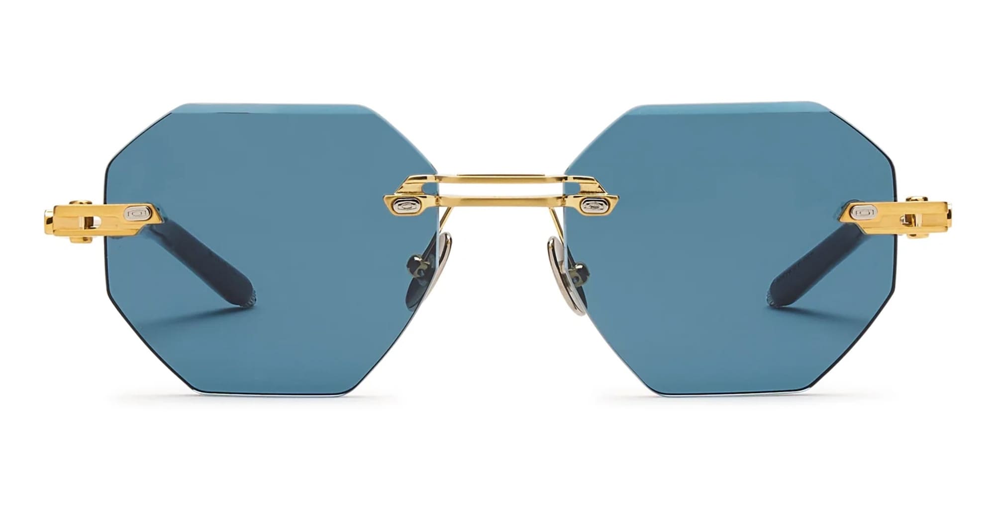 Ottica Mondello Roma - T HENRI - TML - TROFEO - L'OR BLEU - Titanium - shape Octagonal - Gold - EYEWEAR - SUNGLASSES - Unisex,Uomo,Donna,Women,Men - lens Blue - Made In Japan