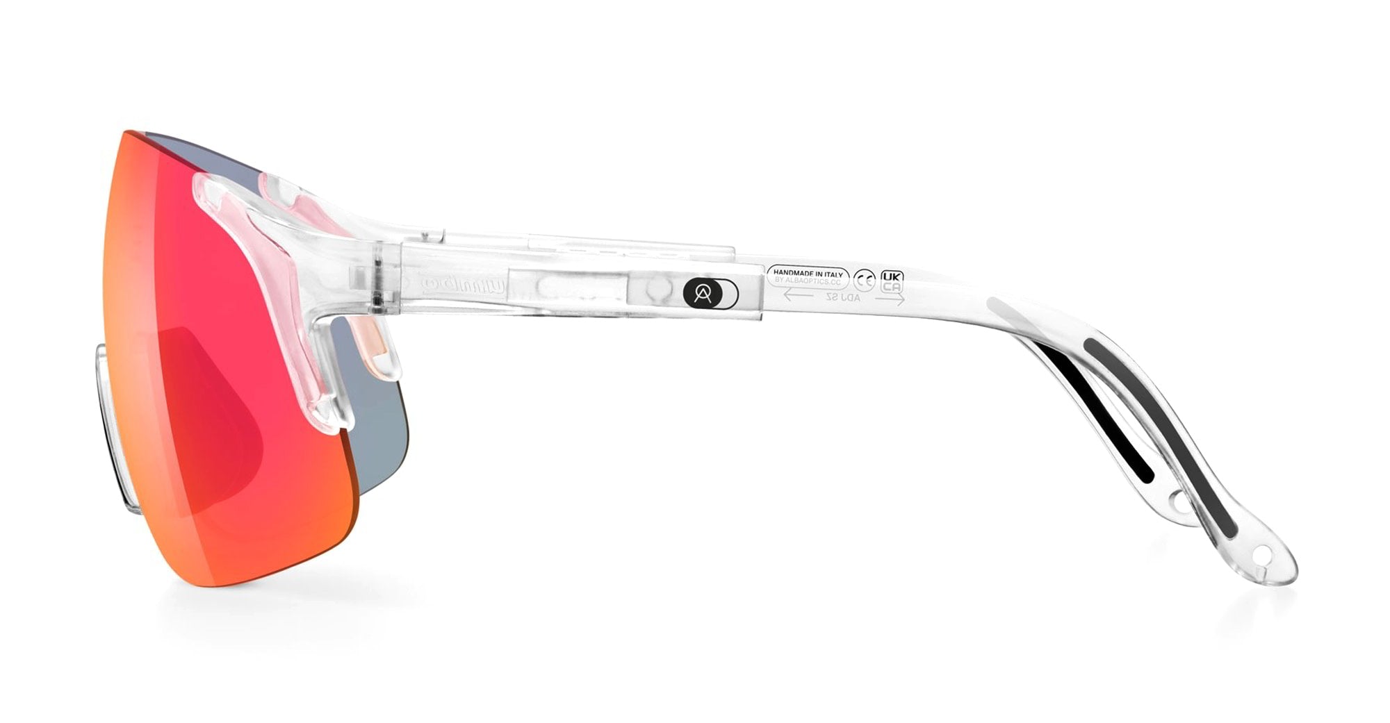 Ottica Mondello Roma - Alba Optics - 8050054518527 - JUMBO - CRYSTAL GLOSSY / VZUM F-LENS FIRE - Tr90 - shape Mask - Crystal - EYEWEAR - SUNGLASSES - Unisex,Uomo,Donna,Women,Men - lens red - Made In Italy