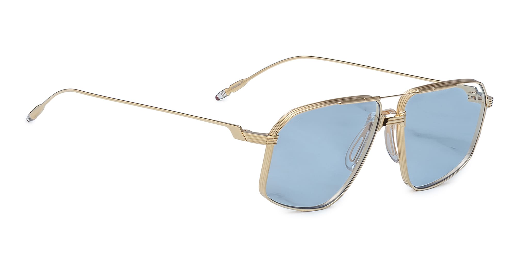 Ottica Mondello Roma - Jacques Marie Mage - JMMJG-19H - JAGGER - CIEL - Titanium - shape Aviator - Gold - EYEWEAR - SUNGLASSES - Unisex,Uomo,Donna,Women,Men - lens Blue - Made In Japan