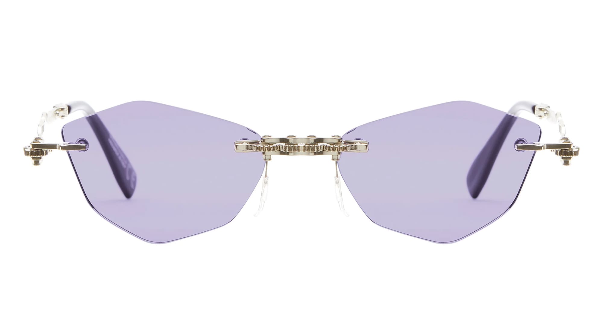Ottica Mondello Roma - Kuboraum - KRSH48LG0000004L - MASK H48 LG - LIGHT GOLD - metal, acetate - shape Cat-eye - Gold - EYEWEAR - SUNGLASSES - Donna,Women - lens violet - Made In Italy