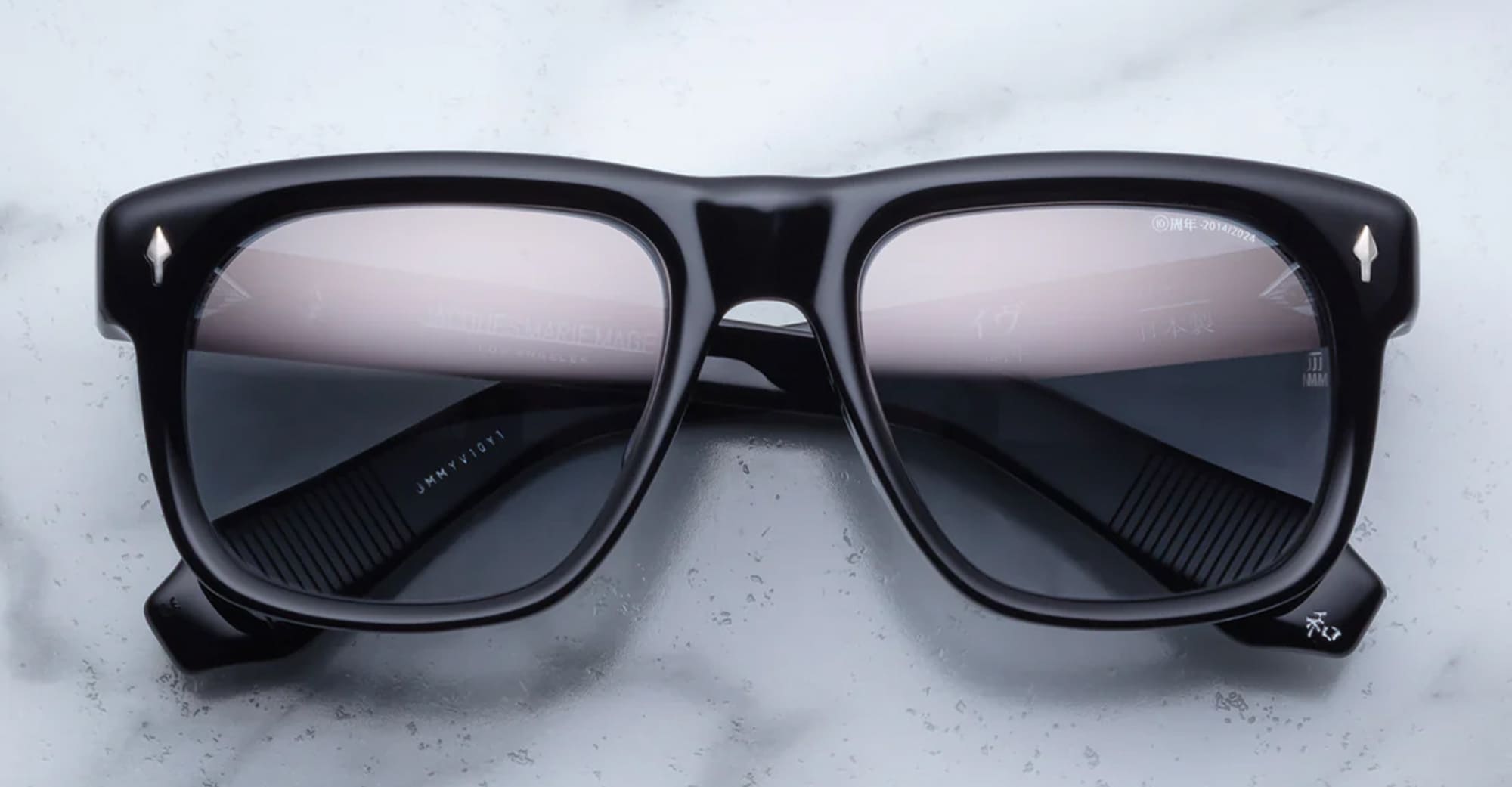 Ottica Mondello Roma - Jacques Marie Mage - JMMYV-10Y1 - DECADE COLLECETION: YVES - DECADE - Acetate - shape Squared - Black - EYEWEAR - SUNGLASSES - Uomo,Men - lens Gradient grey - Made In Japan