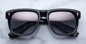Ottica Mondello Roma - Jacques Marie Mage - JMMYV-10Y1 - DECADE COLLECETION: YVES - DECADE - Acetate - shape Squared - Black - EYEWEAR - SUNGLASSES - Uomo,Men - lens Gradient grey - Made In Japan