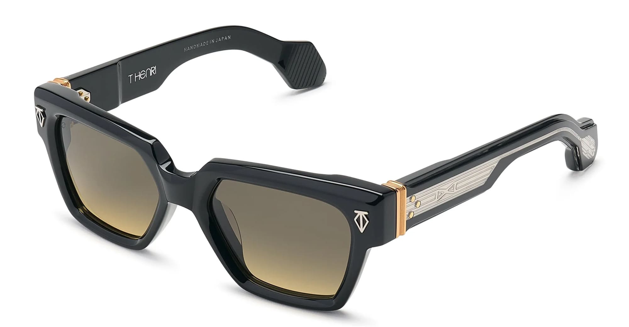 Ottica Mondello Roma - T HENRI - UAB - UTOPIA - SHADOW II - Acetate - shape Squared - Black - EYEWEAR - SUNGLASSES - Unisex,Uomo,Donna,Women,Men - lens Gradient brown - Made In Japan