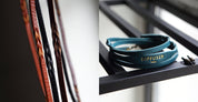 Twisted leather soft bracelet cord - blue