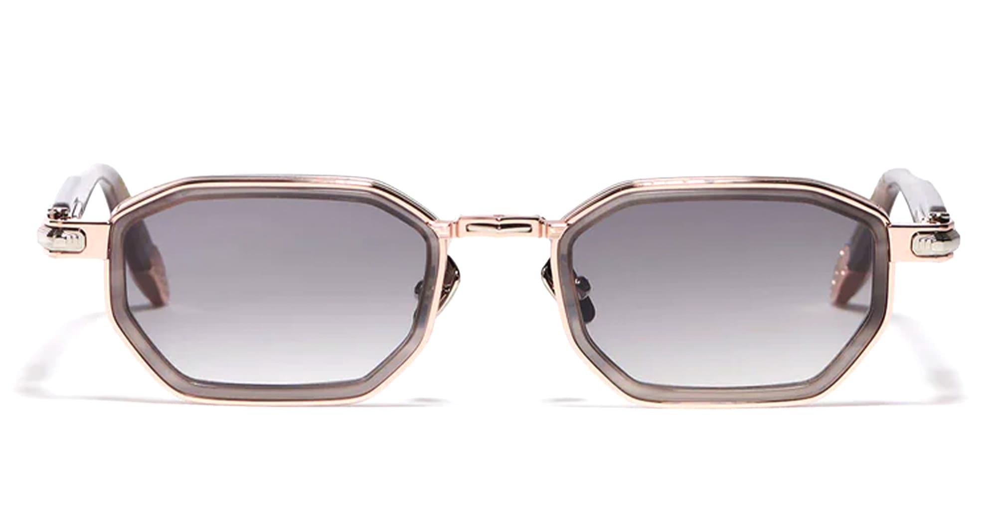 Ottica Mondello Roma - John Dalia - AXEL-C476 - AXEL - C476 Workman Grey / Rose Gold / Platine - Metal - shape Rectangular - grey, rose gold - EYEWEAR - SUNGLASSES - Unisex,Uomo,Donna,Women,Men - lens Gradient grey - Made In France