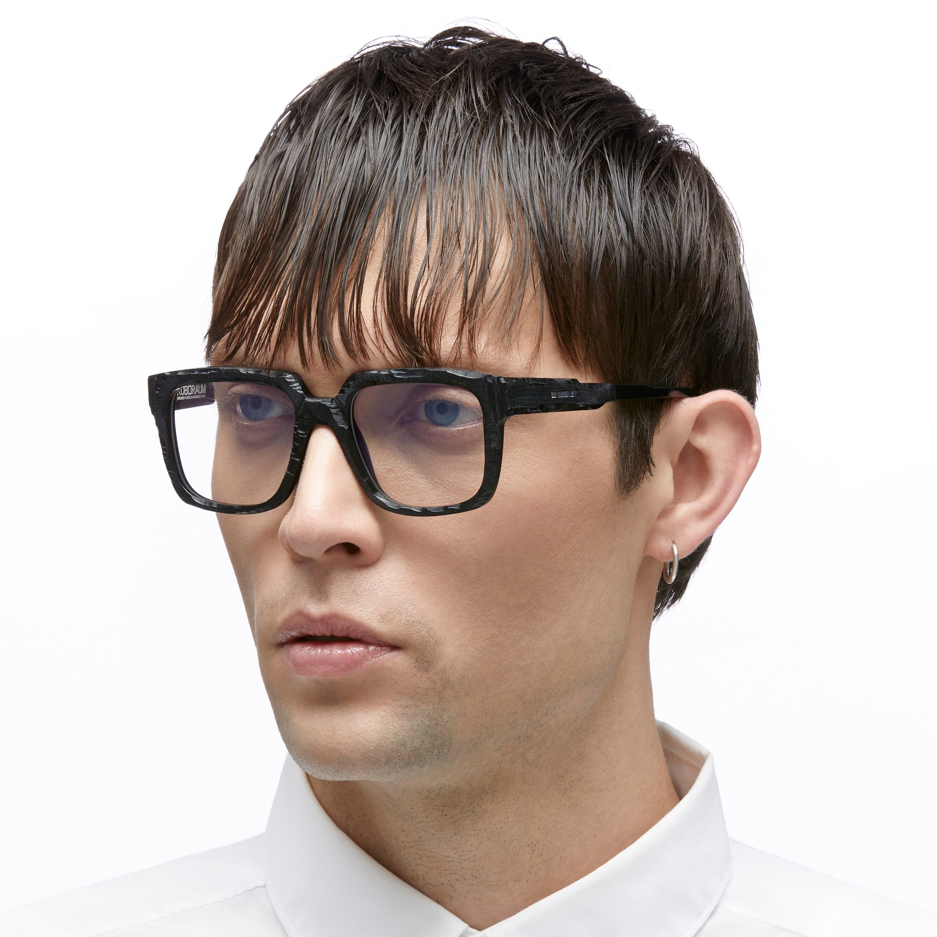 Ottica Mondello Roma - Kuboraum - KRO0K3BS00BA00OP - MASK K3 - BASALT - Acetate - shape Squared - Black - EYEWEAR - EYEGLASSES - Unisex,Uomo,Donna,Women,Men - lens Clear - Made In Italy
