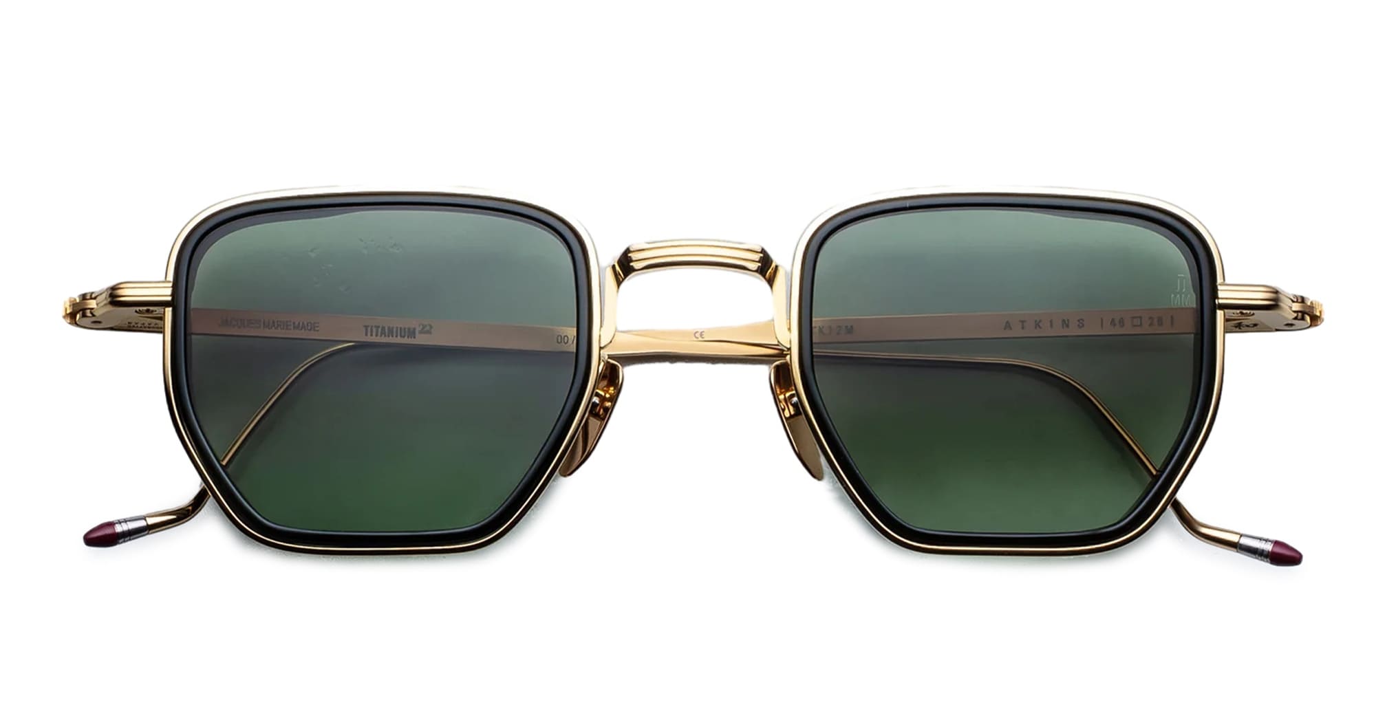 Ottica Mondello Roma - Jacques Marie Mage - JMMTK-12M - ATKINS - MUSKET - Titanium - shape Squared - Gold - EYEWEAR - SUNGLASSES - Unisex,Uomo,Donna,Women,Men - lens Green - Made In Japan