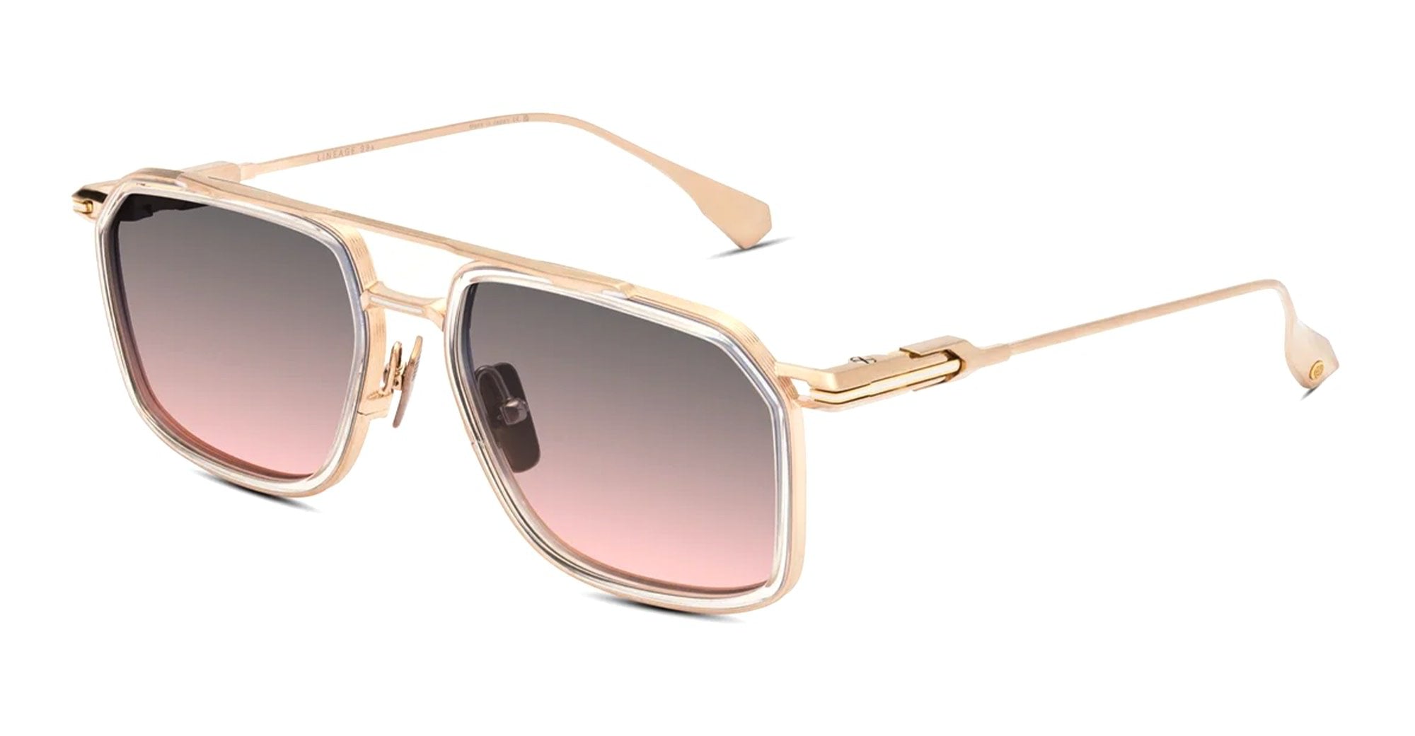  CRYSTAL - titanium, acetate - shape Navigator - Gold - EYEWEAR - SUNGLASSES - Unisex,Uomo,Donna,Women,Men - lens Gradient grey - Made In Japan