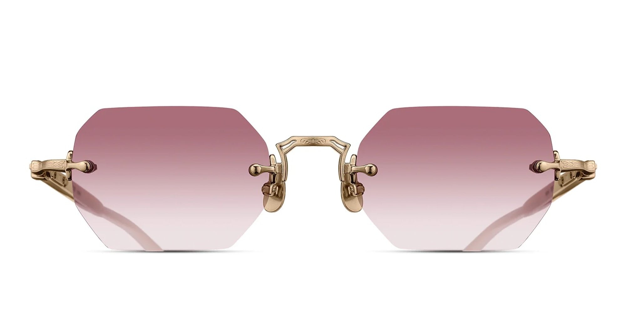  MILK WHITE - titanium, acetate - shape Rectangular - Gold, White - EYEWEAR - SUNGLASSES - Unisex,Uomo,Donna,Women,Men - lens Gradient pink - Made In Japan