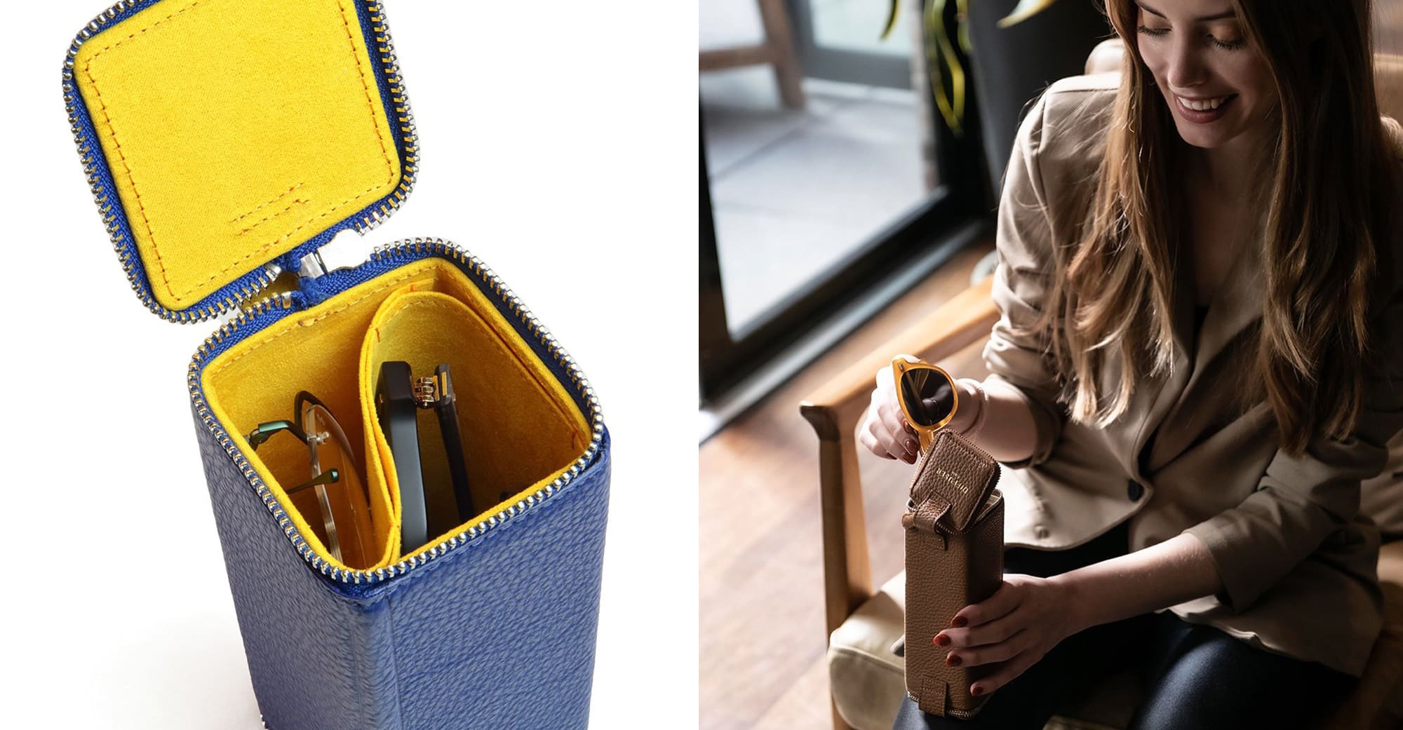 Rhombus prism storage box type 2 - blue / yellow