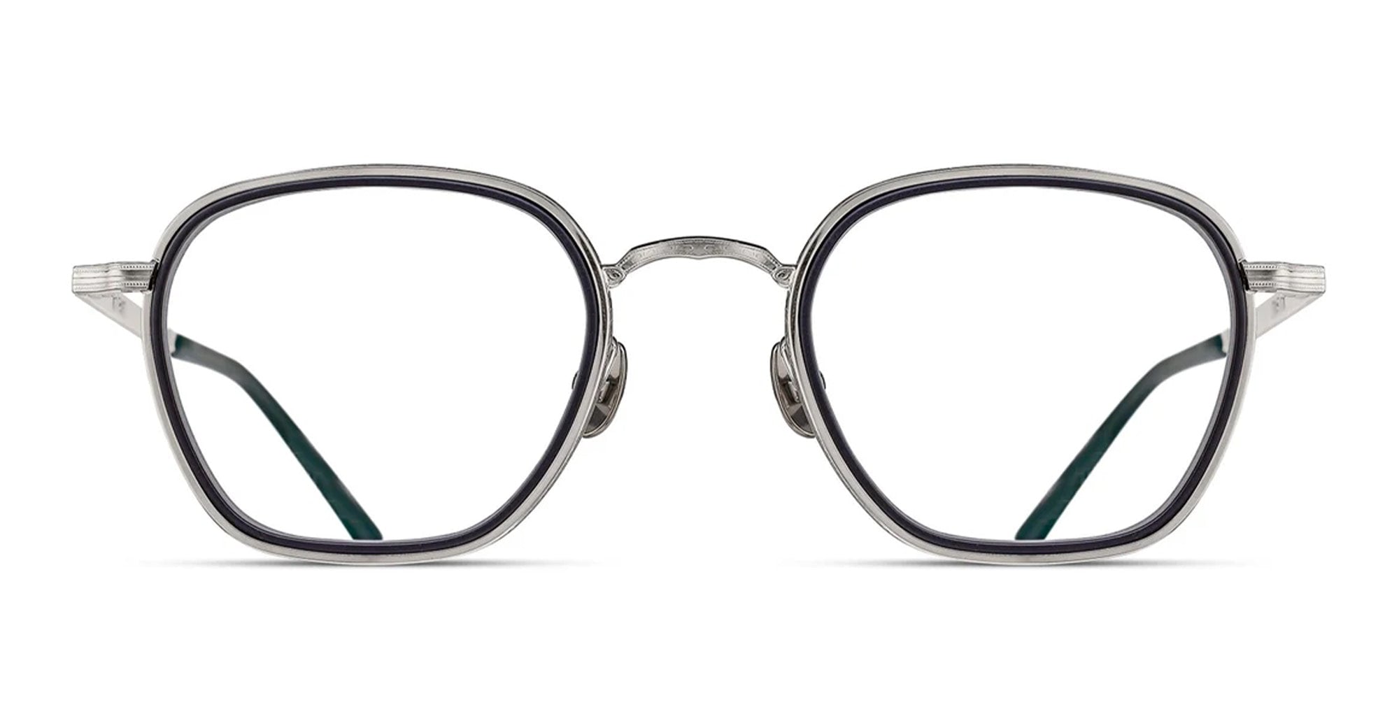 Ottica Mondello Roma - Matsuda - M3101-I.RX.PW-MBK.50 - M3101-I - PALLADIUM WHITE / MATTE BLACK RX - Titanium - shape Squared - silver, black - EYEWEAR - EYEGLASSES - Unisex,Uomo,Donna,Women,Men - lens Clear - Made In Japan