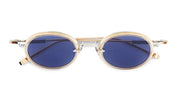 Ottica Mondello Roma - Sato - Acamar-II-P-RG-1 - ACAMAR II - Platinum / rose gold - Titanium - shape Oval - silver, gold - EYEWEAR - SUNGLASSES - Unisex,Uomo,Donna,Women,Men - lens Blue - Made In Japan