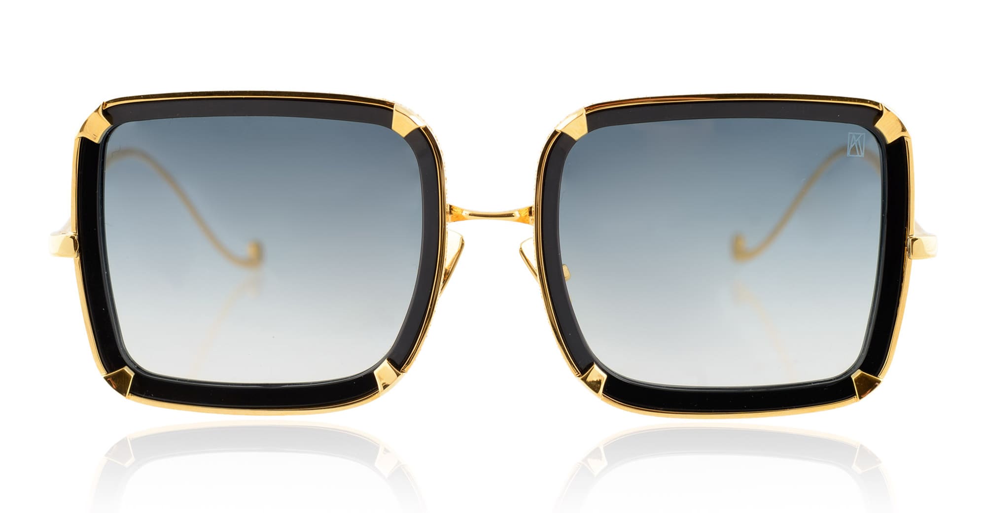 Ottica Mondello Roma - Anna-Karin Karlsson - S201-4501 - WHITE MOON - Black - acetate, stainless steel - shape Squared - Black - EYEWEAR - SUNGLASSES - Donna,Women - lens Gradient grey - Made In Japan