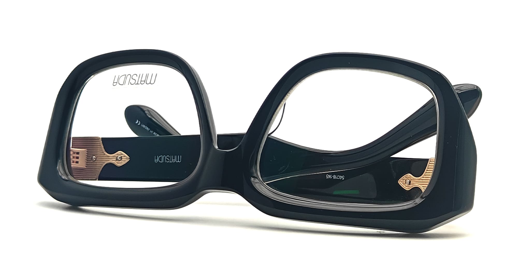 Ottica Mondello Roma - Matsuda - M1036.RX.BLK-G.54 - M1036 - BLACK / GOLD RX - Acetate - shape Squared - Black - EYEWEAR - EYEGLASSES - Uomo,Men - lens Clear - Made In Japan