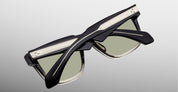 Ottica Mondello Roma - Jacques Marie Mage - JMMHYS-3R - HYANNIS - BLACK FADE - Acetate - shape Rectangular - Black - EYEWEAR - SUNGLASSES - Unisex,Uomo,Donna,Women,Men - lens light green - Made In Japan