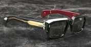Ottica Mondello Roma - Jacques Marie Mage - JMMDK-6P - LAST FRONTIER VI - DAKOTA - BLOODSTONE - Acetate - shape Rectangular - black, burgundy - EYEWEAR - SUNGLASSES - Uomo,Men - lens Black - Made In Japan