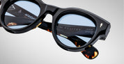 Ottica Mondello Roma - Jacques Marie Mage - JMMLM-01 - MOLITOR - NOIR - Acetate - shape Round - Black - EYEWEAR - SUNGLASSES - Unisex,Uomo,Donna,Women,Men - lens Blue - Made In Japan