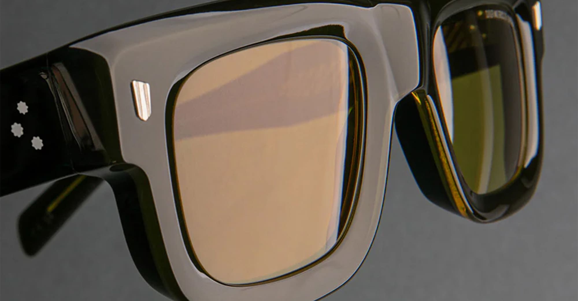 Ottica Mondello Roma - Cutler and Gross - CGSN-1402-50-01 - 1402 - YELLOW ON BLACK - Acetate - shape Squared - Black - EYEWEAR - SUNGLASSES - Unisex,Uomo,Donna,Women,Men - lens yellow - Made In Italy