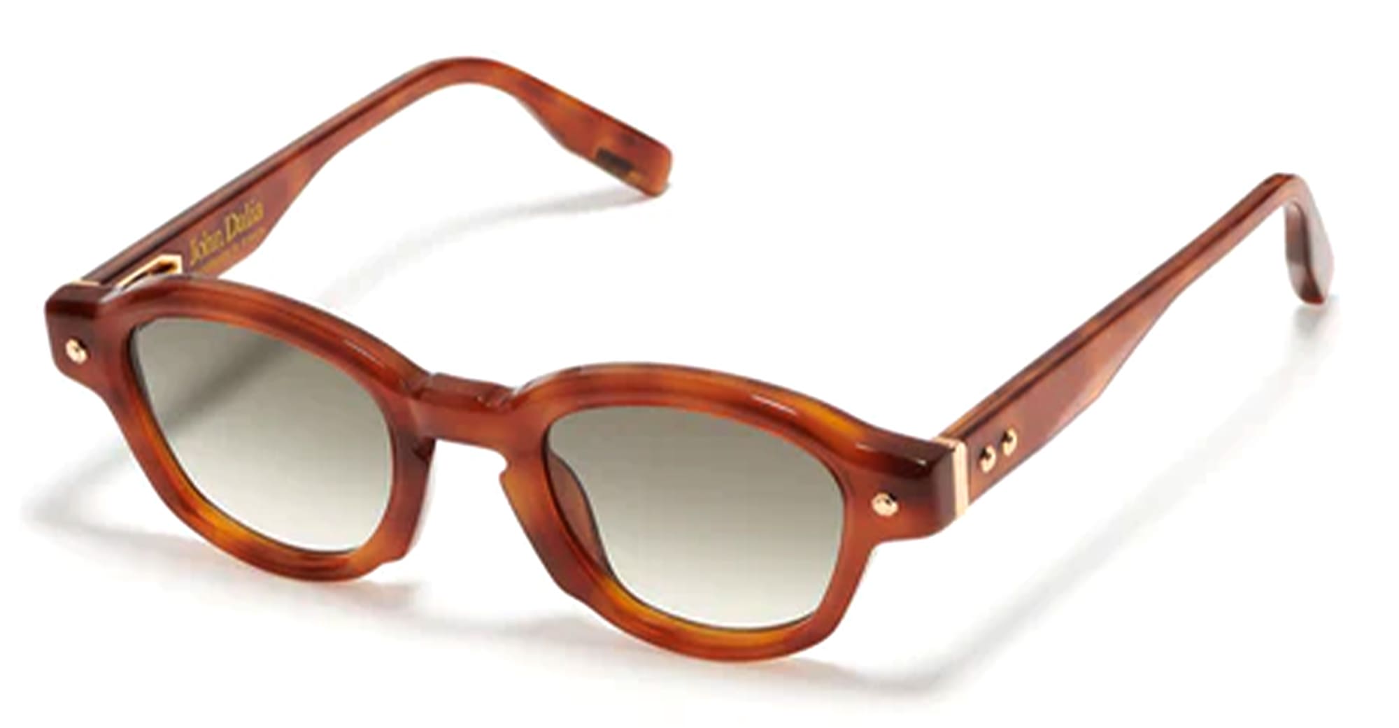 Ottica Mondello Roma - John Dalia - P10-C123 - PROJECT 10 -  C123 Cognac / Rose Gold - Acetate - shape Pantos - brown - EYEWEAR - SUNGLASSES - Unisex,Uomo,Donna,Women,Men - lens Gradient green - Made In France
