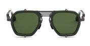 Ottica Mondello Roma - Movitra - NOMAD 02 C1 - NOMAD 02 C1 - SOLID ARMY GREEN / GREEN LENS - Acetate, metal - shape Navigator - green, grey - EYEWEAR - SUNGLASSES - Unisex,Uomo,Donna,Women,Men - lens Green - Made In Italy