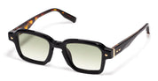 Ottica Mondello Roma - John Dalia - P07-C106 - PROJECT 07 - C106 Shiny Black / Yellow Gold - Acetate - shape Squared - Black, gold - EYEWEAR - SUNGLASSES - Unisex,Uomo,Donna,Women,Men - lens Gradient green - Made In France