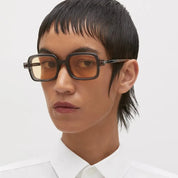 Ottica Mondello Roma - Kuboraum - KRS0P2GRY000002R - MASK P2 GRY - TRANSPARENT DARK GREY - Acetate - shape Squared - grey - EYEWEAR - SUNGLASSES - Unisex,Uomo,Donna,Women,Men - lens orange - Made In Italy