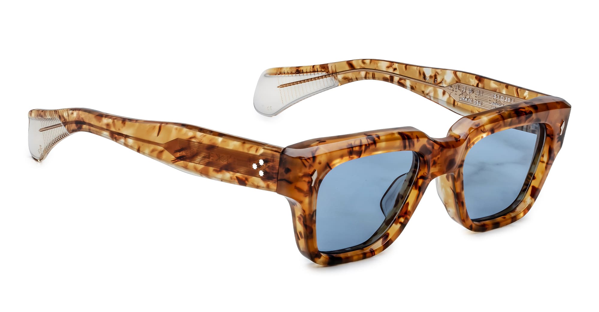 Ottica Mondello Roma - Jacques Marie Mage - JMMFE-13U - FELLINI - CAIRO - Acetate - shape Squared - Havana - EYEWEAR - SUNGLASSES - Unisex,Uomo,Donna,Women,Men - lens Blue - Made In Japan