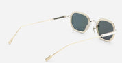 Ottica Mondello Roma - Sato - Timir-II-P-LG-1 - Timir II - Platinum / Lunar Gold - Titanium - shape Squared - silver, gold - EYEWEAR - SUNGLASSES - Unisex,Uomo,Donna,Women,Men - lens Green - Made In Japan
