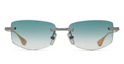 Ottica Mondello Roma - DITA - DTS182-A-03 - TRYSIM.75 - ANTIQUE SILVER / WHITE GOLD  - Titanium - shape Rectangular - Silver - EYEWEAR - SUNGLASSES - Unisex,Uomo,Donna,Women,Men - lens Gradient blue - Made In Japan