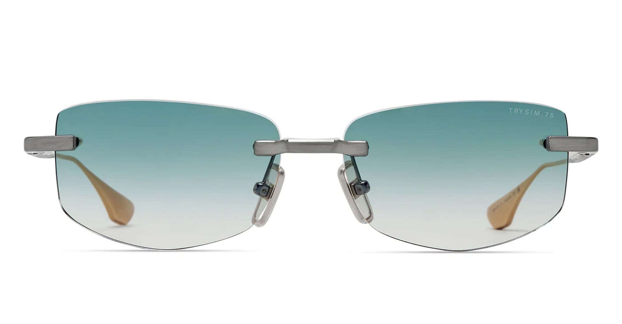 Ottica Mondello Roma - DITA - DTS182-A-03 - TRYSIM.75 - ANTIQUE SILVER / WHITE GOLD  - Titanium - shape Rectangular - Silver - EYEWEAR - SUNGLASSES - Unisex,Uomo,Donna,Women,Men - lens Gradient blue - Made In Japan
