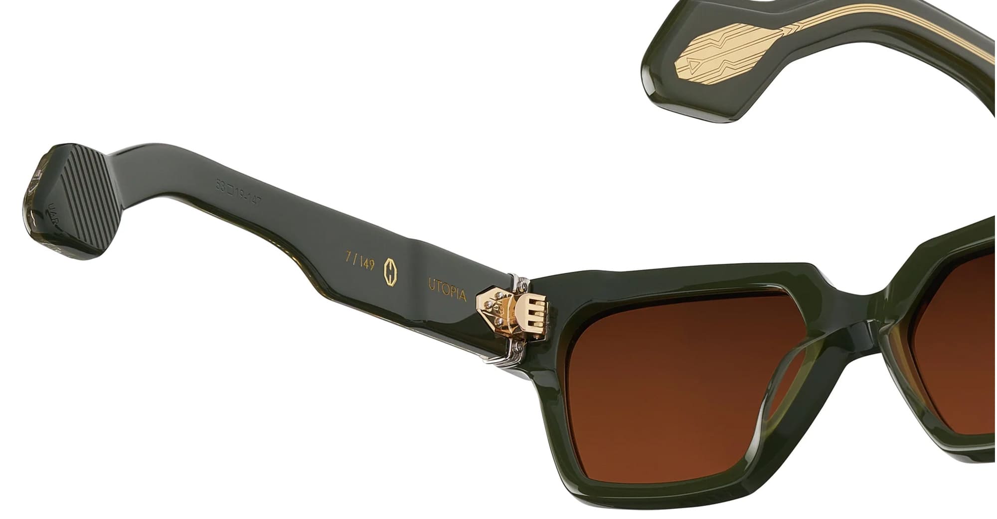 Ottica Mondello Roma - T HENRI - UAR - UTOPIA - BRIGADE - Acetate - shape Squared - green - EYEWEAR - SUNGLASSES - Uomo,Men - lens bronze - Made In Japan