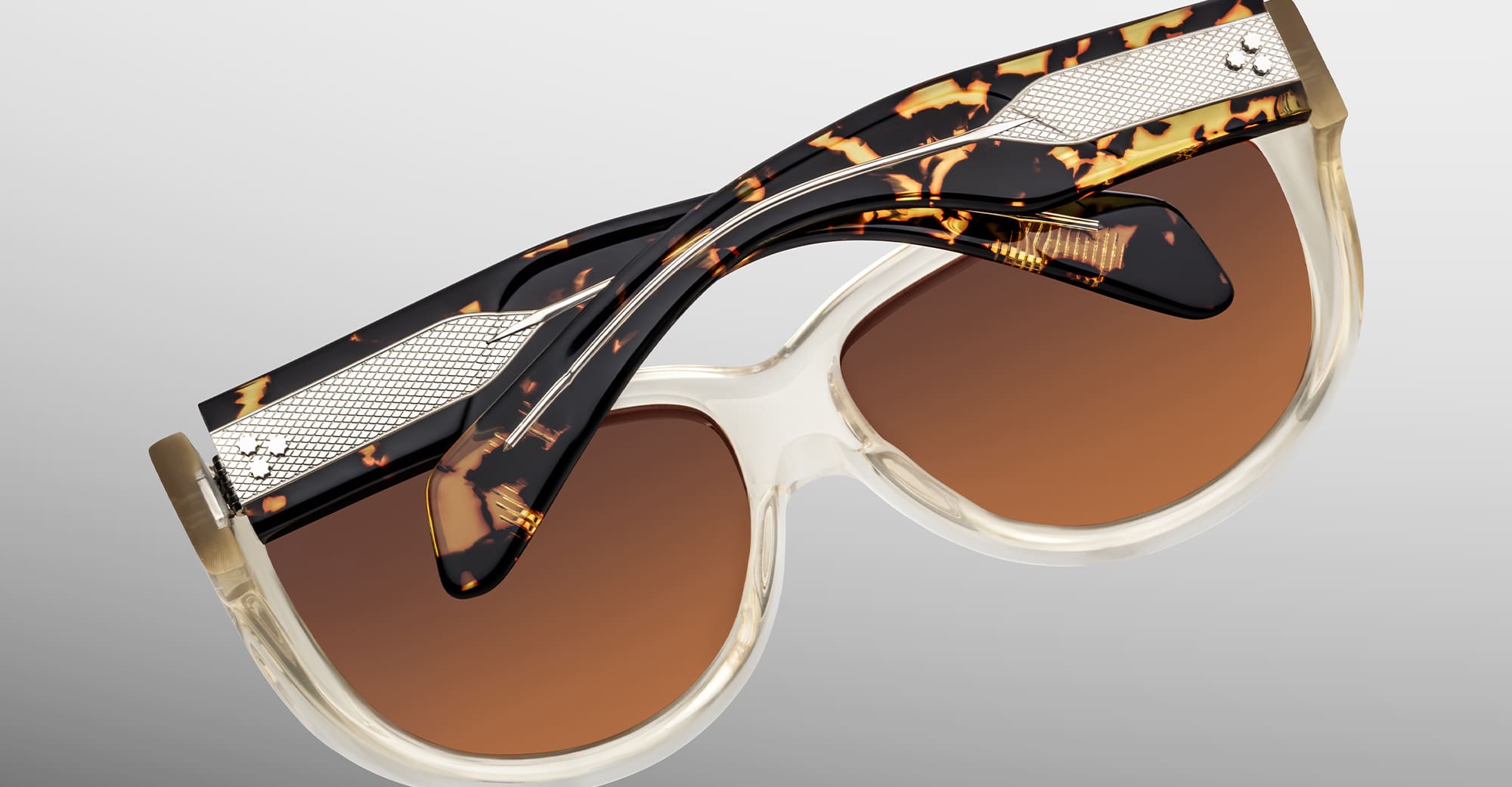 Ottica Mondello Roma - Jacques Marie Mage - JMMJV-03 - RAVELLO - DUN - Acetate - shape Round - black, beige, tortoise - EYEWEAR - SUNGLASSES - Unisex,Uomo,Donna,Women,Men - lens orange - Made In Italy