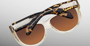 Ottica Mondello Roma - Jacques Marie Mage - JMMJV-03 - RAVELLO - DUN - Acetate - shape Round - black, beige, tortoise - EYEWEAR - SUNGLASSES - Unisex,Uomo,Donna,Women,Men - lens orange - Made In Italy