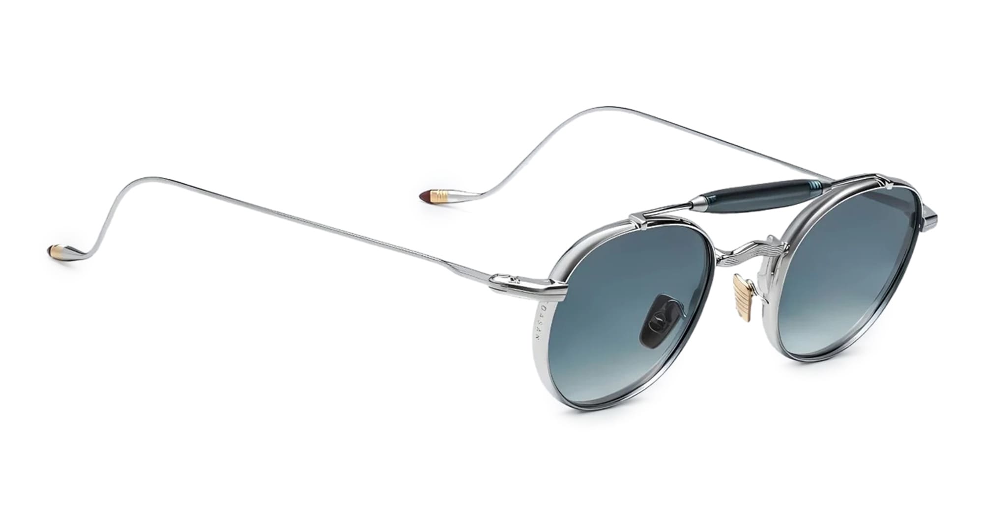 Ottica Mondello Roma - Jacques Marie Mage - JMMDS-17J - DASAN - ATLANTIC - Titanium - shape Aviator - Silver - EYEWEAR - SUNGLASSES - Unisex,Uomo,Donna,Women,Men - lens Gradient blue - Made In Japan