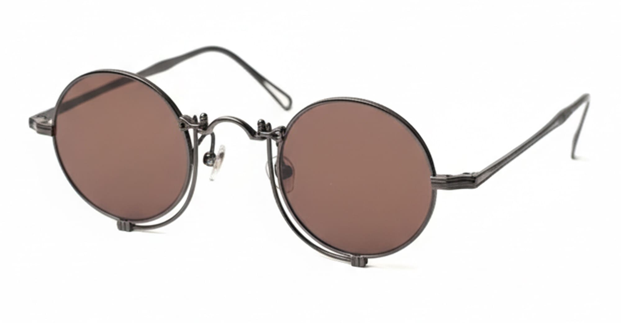 Ottica Mondello Roma - Matsuda - 10601H.SG.RTM2.45 - 10601H - RUTHENIUM / BRUNELLO RED - Titanium - shape Round - grey - EYEWEAR - SUNGLASSES - Unisex,Uomo,Donna,Women,Men - lens burgundy - Made In Japan