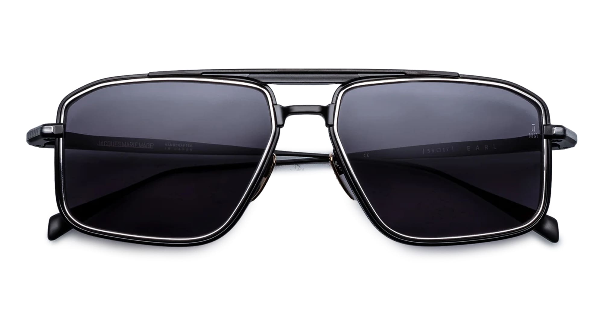 Ottica Mondello Roma - Jacques Marie Mage - JMMER-19J - EARL - CORBEAU - Titanium - shape Navigator - Silver - EYEWEAR - SUNGLASSES - Unisex,Uomo,Donna,Women,Men - lens jet black - Made In Japan