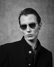 Ottica Mondello Roma - Jacques Marie Mage - JMMCEN-19J - CENDRAS - CORBEAU - Titanium - shape Pilot - Black - EYEWEAR - SUNGLASSES - Unisex,Uomo,Donna,Women,Men - lens Grey - Made In Japan