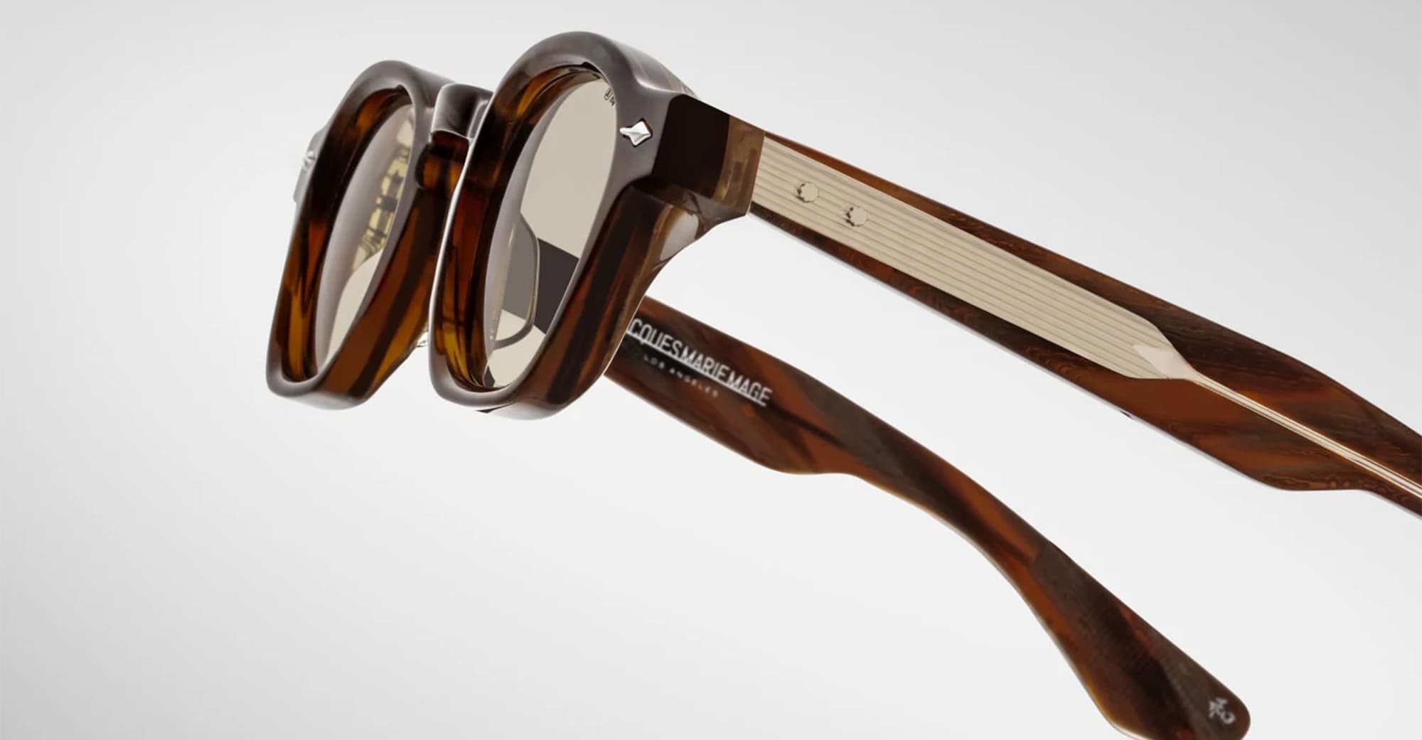Ottica Mondello Roma - Jacques Marie Mage - JMMZP-10Y6 - DECADE COLLECTION: ZEPHIRIN - BARK HORN - Acetate - shape Squared - brown - EYEWEAR - SUNGLASSES - Uomo,Men - lens Brown - Made In Japan