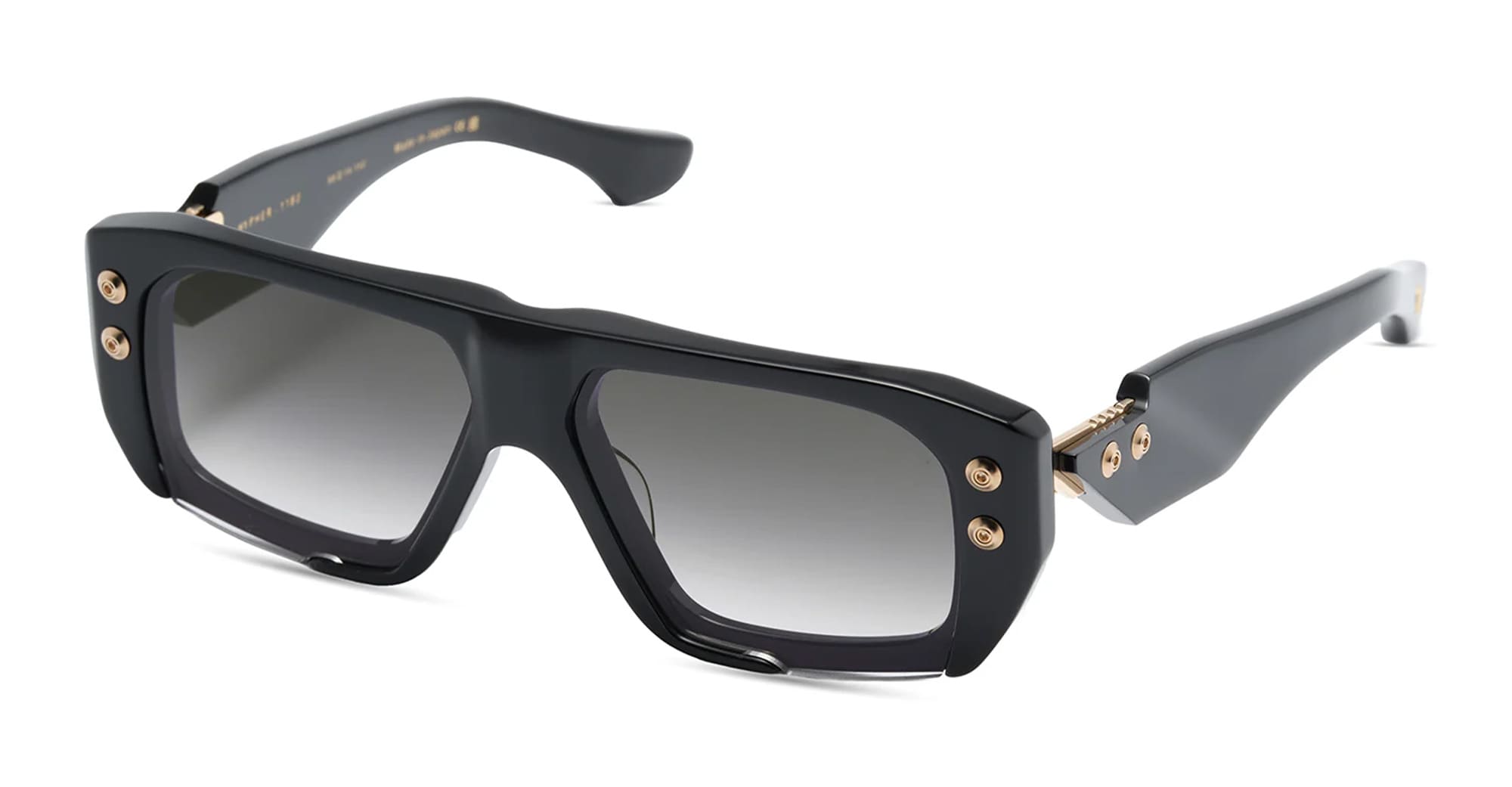 Ottica Mondello Roma - DITA - DTS466-A-01 - HYPHER-1183 - BLACK / WHITE GOLD - Titanium - shape Rectangular - black, white gold - EYEWEAR - SUNGLASSES - Unisex,Uomo,Donna,Women,Men - lens Gradient grey - Made In Italy