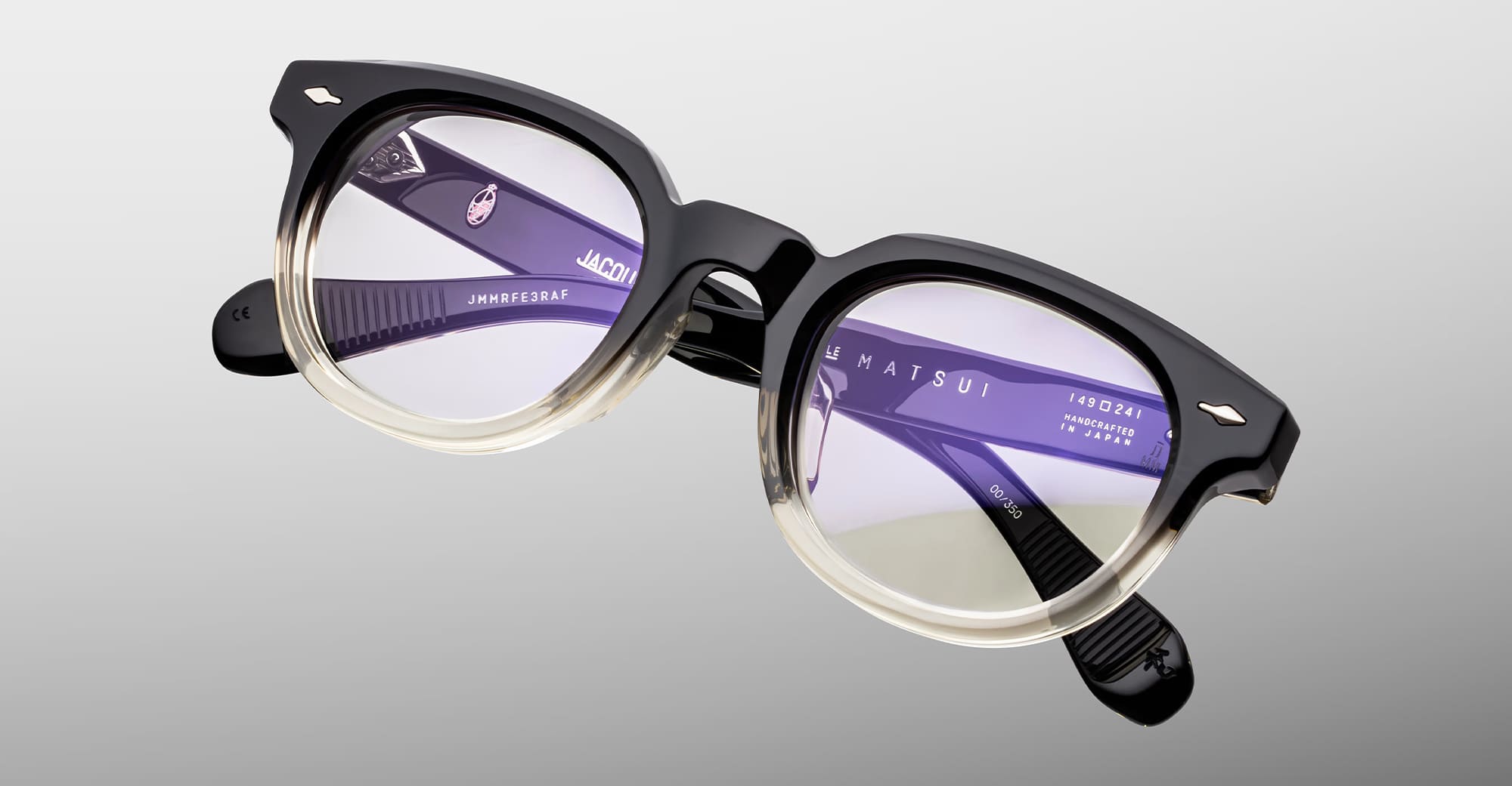 Ottica Mondello Roma - Jacques Marie Mage - JMMRFERX-3R - MATSU - BLACK FADE RX - ASIAN FIT - Acetate - shape Panto - Black - EYEWEAR - EYEGLASSES - Unisex,Uomo,Donna,Women,Men - lens Clear - Made In Japan
