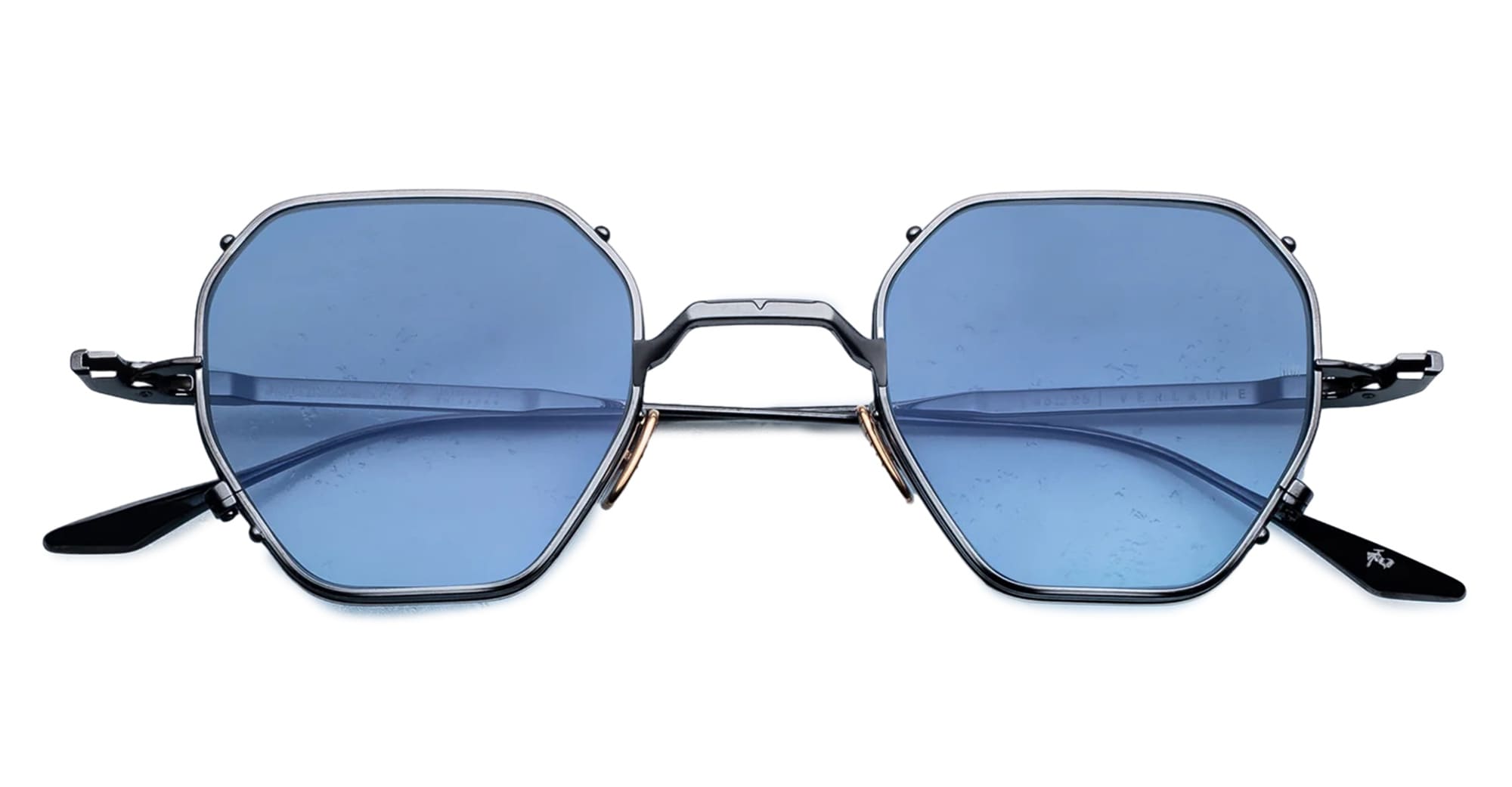 Ottica Mondello Roma - Jacques Marie Mage - JMMRMT-2K - VERLAINE - ANTIQUE SILVER - Titanium - shape Octagonal - Silver - EYEWEAR - SUNGLASSES - Unisex,Uomo,Donna,Women,Men - lens Blue - Made In Japan