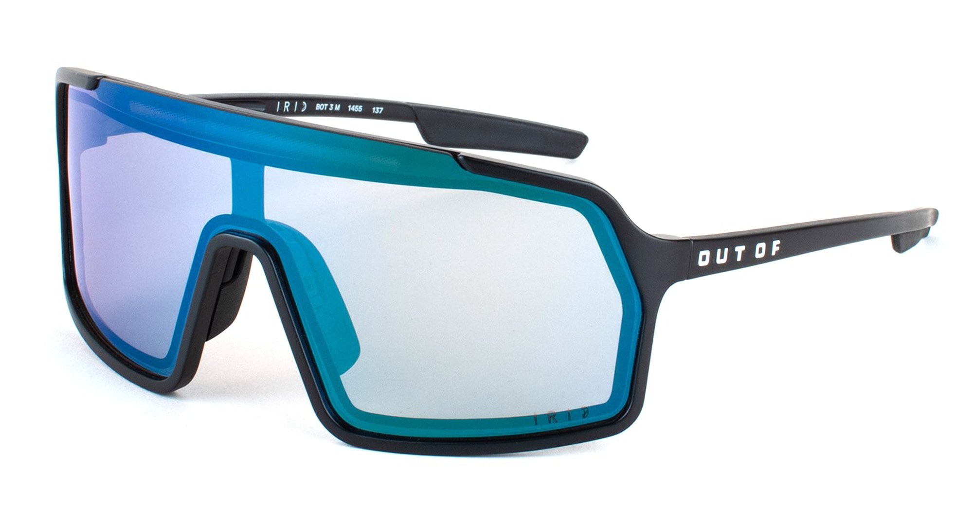 Ottica Mondello Roma - Out Of - XS145587M - Bot 3 - Black / White / IRID green MEDIUM - Acetate - shape Mask - black, white - EYEWEAR - SUNGLASSES - Unisex,Uomo,Donna,Women,Men - lens Green - Made In Italy