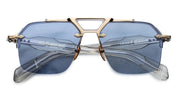 Ottica Mondello Roma - Jacques Marie Mage - JMMSVR-19H - SILVERTON - CIEL - Acetate, titanium - shape Squared - Gold - EYEWEAR - SUNGLASSES - Unisex,Uomo,Donna,Women,Men - lens Blue - Made In Japan