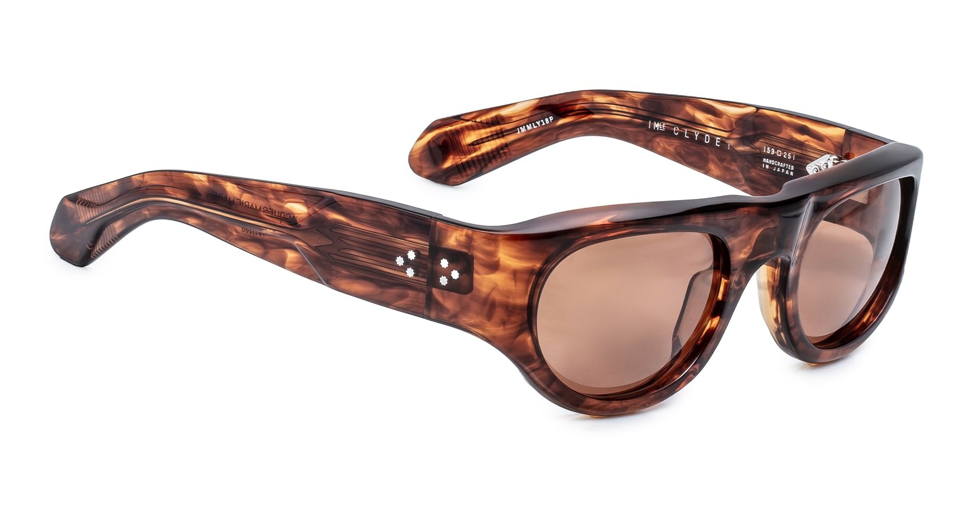 Ottica Mondello Roma - Jacques Marie Mage - JMMLY-18P - CLYDE 2.0 - BOURBON - Acetate - shape Oval - Havana - EYEWEAR - SUNGLASSES - Unisex,Uomo,Donna,Women,Men - lens Brown - Made In Japan