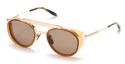 Ottica Mondello Roma - Akoni - AKS-501A-51 - SKYMAPPER - BRUSHED WHITE GOLD / CRYSTAL AMBER - Acetate, titanium - shape Round - white gold - EYEWEAR - SUNGLASSES - Uomo,Men - lens Brown - Made In Japan