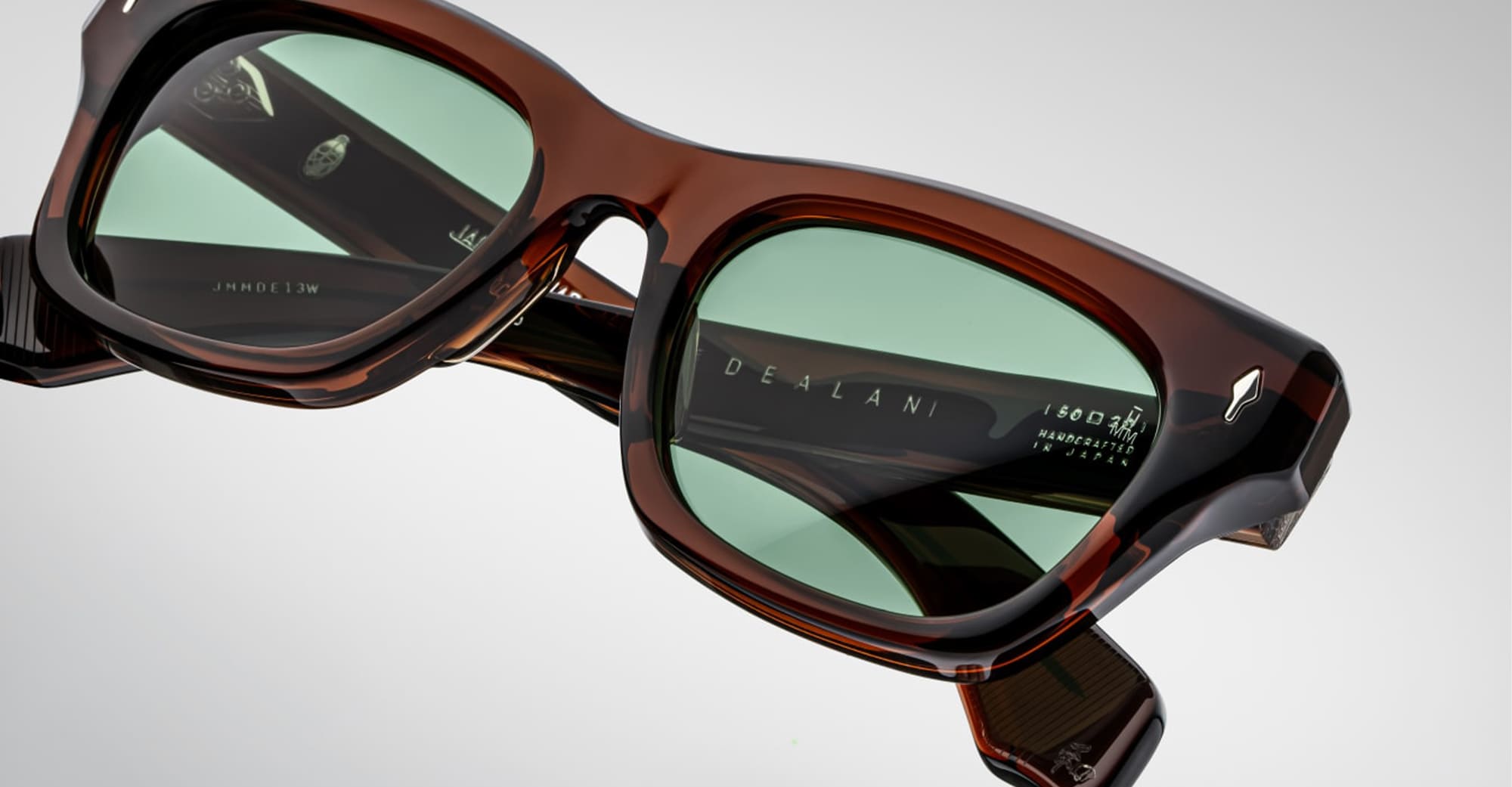 Ottica Mondello Roma - Jacques Marie Mage - JMMDE-13W - DEALAN - ZOLTAR - Acetate - shape Squared - brown - EYEWEAR - SUNGLASSES - Unisex,Uomo,Donna,Women,Men - lens Green - Made In Japan